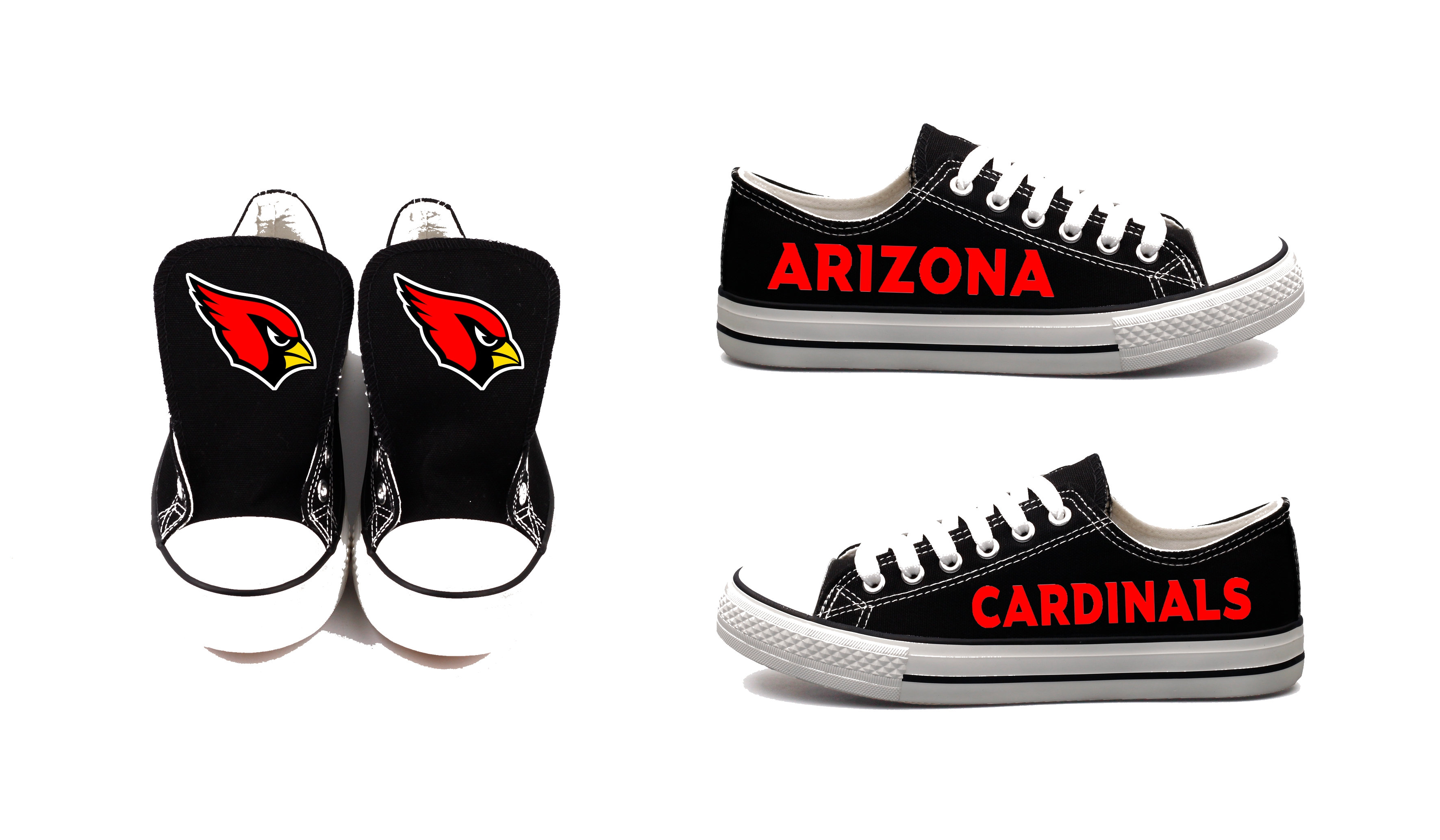 Women's Arizona Cardinals Repeat Print Low Top Sneakers 004